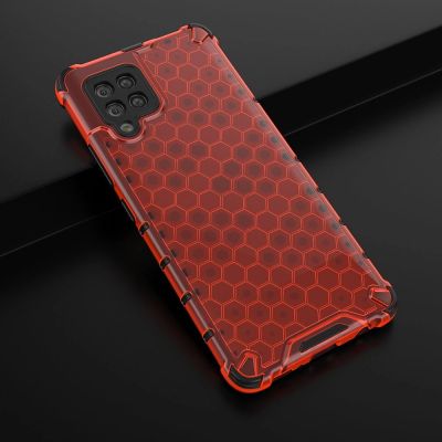 4. Honeycomb Case armor cover with TPU Bumper for Samsung Galaxy A42 5G red