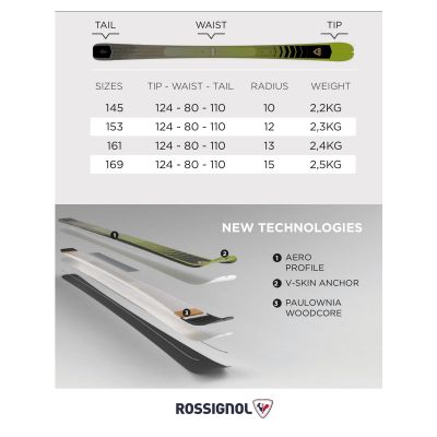 5. ROSSIGNOL ESCAPER 80 Open ski touring skis