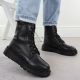 6. Women’s black leather platform ankle boots Rieker 70408-00