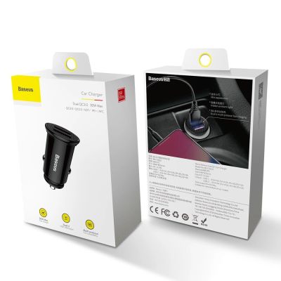 15. Baseus Circular smart car charger 2x USB QC3.0 Quick Charge 3.0 SCP AFC 30W black (CCALL-YD01)
