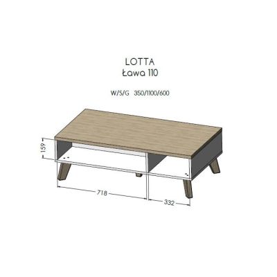 2. LOTTA 110 wotan coffee table + matt black