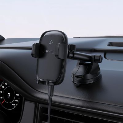 6. Acefast D49 Car Mount with Wireless Charger for Dashboard - Black