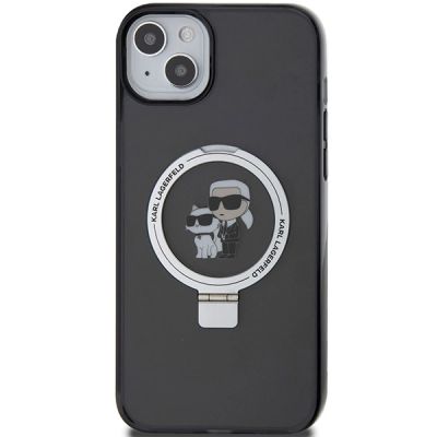 3. Karl Lagerfeld KLHMP15SHMRSKCK iPhone 15 6.1" black/black hardcase Ring Stand Karl&Choupette MagSafe