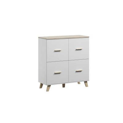 4. Chest of drawers LOTTA 110 4D white + sonoma oak