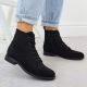 6. Women's openwork suede black ankle boots S.Barski HY52-535