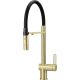 Kitchen faucet with connection to a water filter and a flexible spout