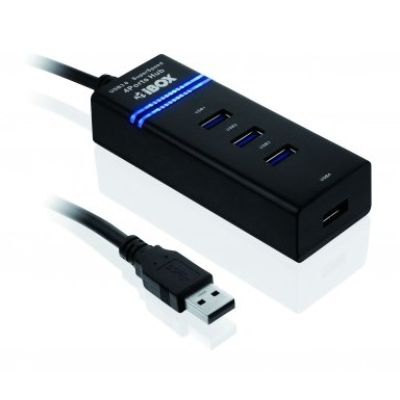 2. Hub IBOX USB 3.0 BLACK 4-PORTS IUH3FB (4x USB 3.0; black)