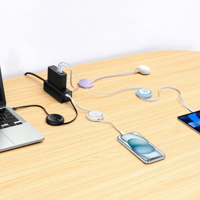 5. Baseus Free2Draw Mini USB-C - USB-C 100W 1m retractable cable - black