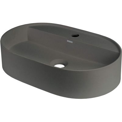 Granite countertop washbasin with island tap - oval