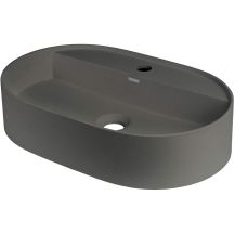 Granite countertop washbasin with island tap - oval