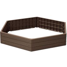 GARDEN FLOWER BED BASE WOOD EDGE 6 ELEMENTS RUSTIC BRICK