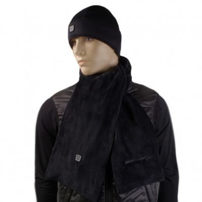 5. Glovii GA1B Heated Scarf as Body Protection for Winter Sports, Skiing, Snowboarding / Board Riding, Unisex, Polyester, Black