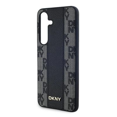 6. DKNY Leather Checkered Mono Pattern MagSafe case for Samsung Galaxy S24+ - black