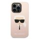 3. Karl Lagerfeld KLHMP14LSLKHLP iPhone 14 Pro 6.1 "hardcase light pink / light pink Silicone Karl`s Head Magsafe