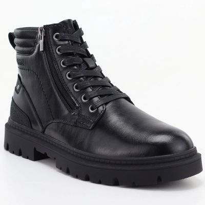 6. Men's leather ankle boots with two zippers, black Big Star UU174242
