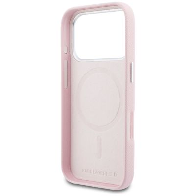 7. Karl Lagerfeld Karl Head Logo MagSafe Case for iPhone 17 Pro Max - Pink