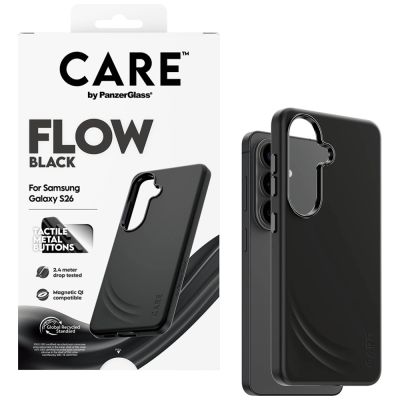 4. CARE by PanzerGlass Flow Black QI Case for Samsung Galaxy S26 - Black