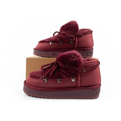 10. D.Franklin women's winter snow boots, fashionable fur lining, burgundy