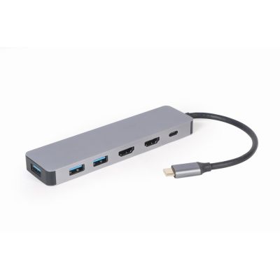 3. GEMBIRD MULTI ADAPTER USB TYPE-C 3IN1 SILVER HUB USB, HDMI, PD (100W)