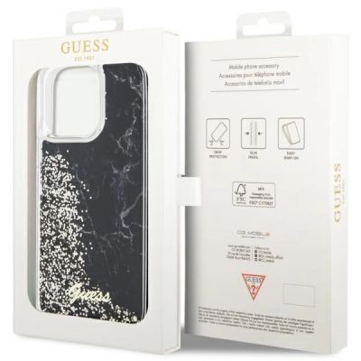 8. Guess GUHCP14XLCSGSGK iPhone 14 Pro Max 6.7" black/black hardcase Liquid Glitter Marble