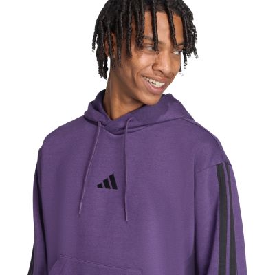 17. Men's adidas Essentials 3-Stripes Fleece Sweatshirt Purple JX0740
