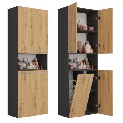 BATHROOM PILLAR NEL ANT/ART 1 BASKET SHORT DOOR SET