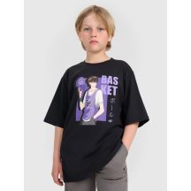Boy's oversize T-shirt with print 4F 4FJRAW25TTSHM3062-20S
