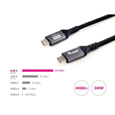 5. Equip 128383 USB Cable USB4 Gen 3x2 2m USB C 40 Gbit/s 240W Black