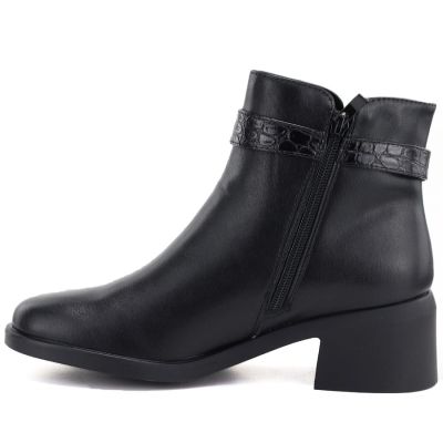 8. Women's leather ankle boots with insulated sole, black Sergio Leone BT-25-S