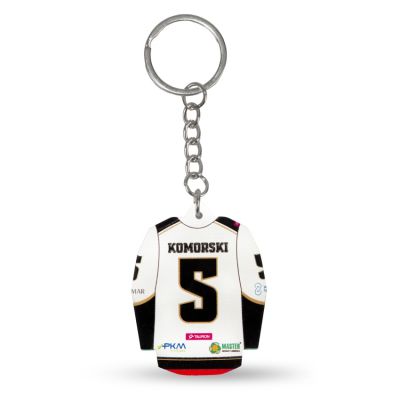 4. GKS Tychy hockey jersey keychain (Home) SREBBREKH-GKS