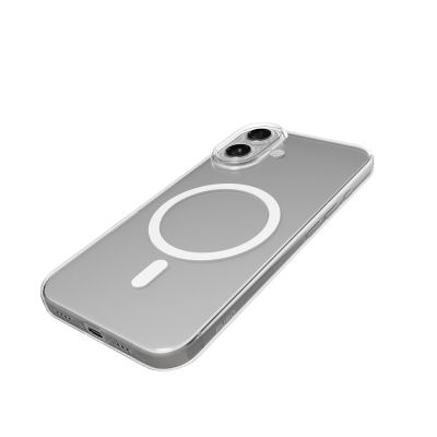 8. Puro Lite Mag TPU+PC Case Compatible with MagSafe for iPhone 17 - Transparent with White Ring