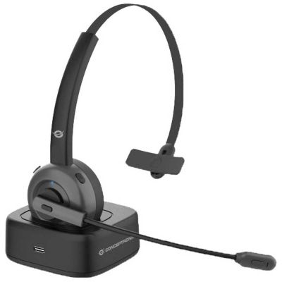 4. Conceptronic POLONA03BD Headphones/Headset Wireless Headband Office/Call Center Bluetooth Charging Base Black