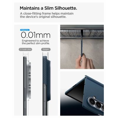 8. Spigen AirSkin Aramid MagFit MagSafe Case for Samsung Galaxy Z Fold 8 Ultra - Navy Blue