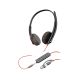 185. Poly Blackwire 3225 Stereo USB-C Headset +3.5mm Plug +USB-C/A Adapter (Bulk)
