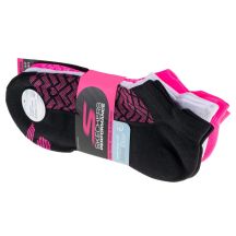 Skechers 3pk Womens 1/2 Terry Low Cut Socks S115103-BKPK Multicolored 36-40
