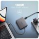 4. Axagon N HMC-5HL USB 5 Gbps hub, 2x USB-A, HDMI 4K/60 Hz, RJ-45 GLAN, PD 100 W, USB-C cable, wired, USB 3.2 Gen 1 (3.1 Gen 1) Type-C, Silver