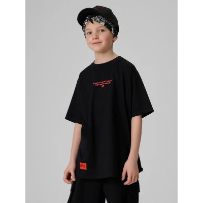 Boy's loose T-shirt with print 4F 4FJRSS26TTSHM3835-20S
