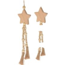 DECORATIVE PENDANT BOHO ECO NATURE WOODEN STAR