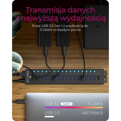 5. ICY BOX 17-Port Hub with USB 3.2 Gen
