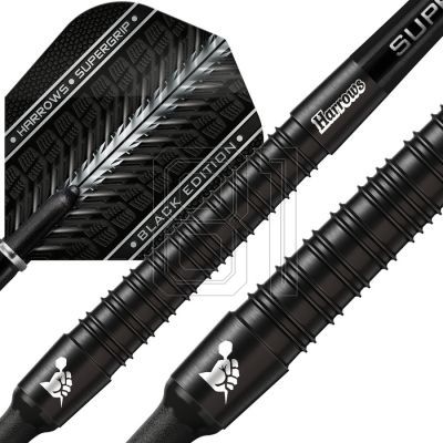 9. Harrows Supergrip Black 90% Softip Darts