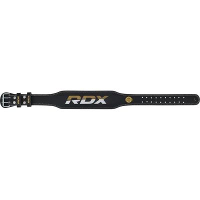 11. 4" GOLD LEATHER BODYBUILDING BELT FOR EXERCISES - RDX S