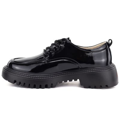 3. Women's grunge patent leather shoes in black Artiker 59C1128