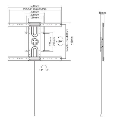 8. Equip 650331 TV Mount 2.03 m (80") Black