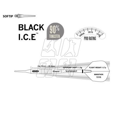 11. Harrows Black Ice 90% Tungsten Softip Darts HS-TNK-000013202