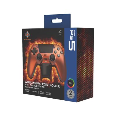 7. Deltaco Gaming GAM-199-ORANGECOPPER Game Controller Orange, Brown Bluetooth/USB Gamepad PlayStation 5, PC, Android, iOS