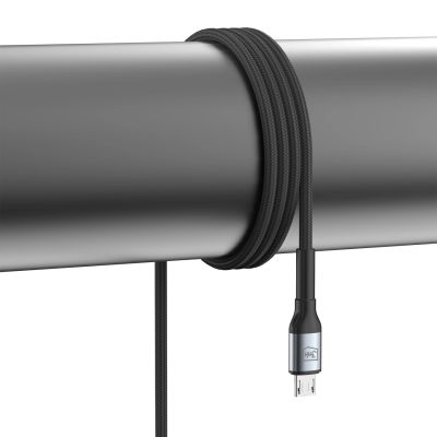 9. 3mk Hyper Cable N-SERIES USB-A / MicroUSB 1m 5V/2.4A 12W / black