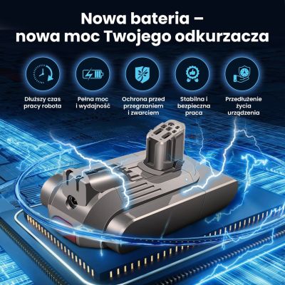 17. Battery for Dyson V12 vacuum cleaner, 25.2V 2500mAh
