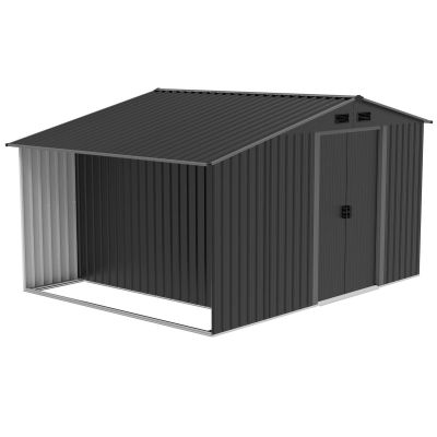 4. METAL GARDEN TOOL SHELF WITH WOOD SHELF 308X245X202CM