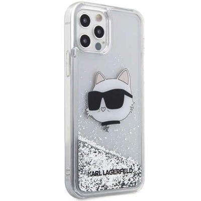 4. Karl Lagerfeld KLHCP12MLNHCCS iPhone 12/ 12 Pro 6.1" silver/silver hardcase Glitter Choupette Head