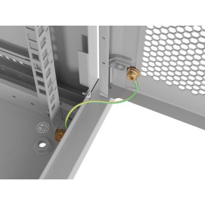 10. Lanberg 19" 12U 600X450 gray wall-mounted RACK installation cabinet with perforated doors (flat pack)